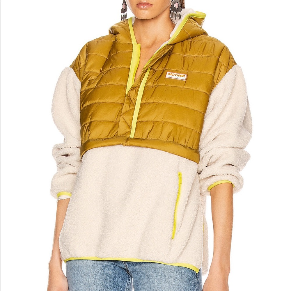 MOTHER Sherpa Sher-Puff Zip Pullover